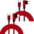 thumbnail image 1 of Cable de transferencia Tipo C 3m Speed Red 3LI 2Pzas 3m USB-C Recto a 90° Rojo Rápida 60W 3A., 1 of 1