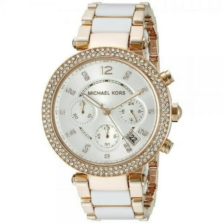 Women's MK5774 Parker Rose Gold-Tone White Watch