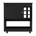 thumbnail image 3 of Lotus Cart, Six Bottle Cubbiews, One Cabinet, Four Casters, Black, 3 of 7
