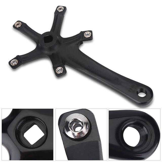 Juego de bielas para Bicicleta, Brazos de biela Izquierdo y Derecho para Bicicletas de una Sola Velocidad(26 * 14 * 2cm-Negro) Ecomeon no