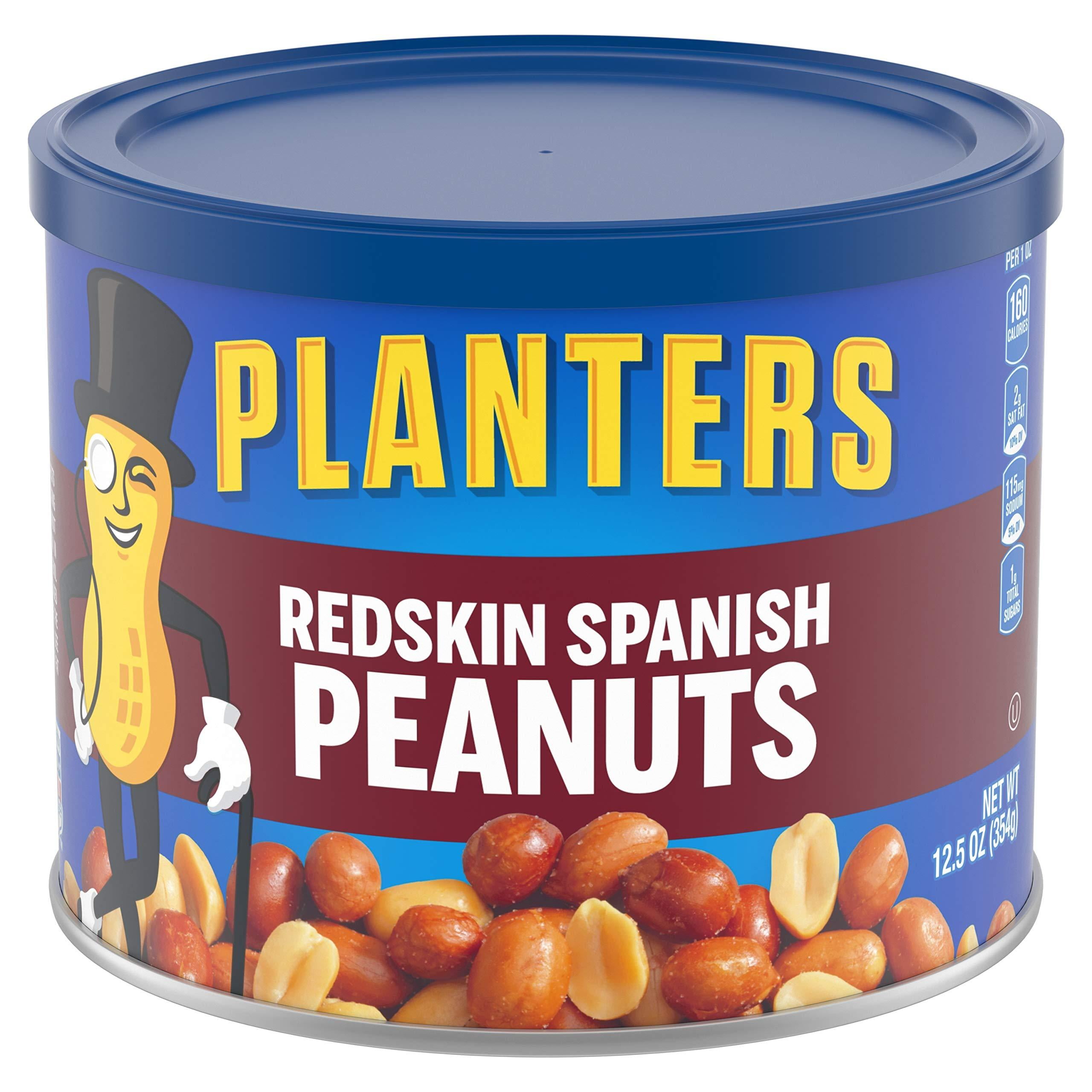 Planters Spanish Peanuts (12.5 oz Canisters, Pack of 6) 12.5 Ounce