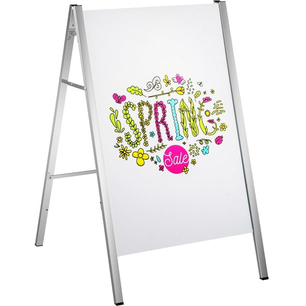 Vevor A Frame Sidewalk Sign 24x36 Inch Signs For Businesses Aluminum With Chrome Plated Hinges Slide In Folding Sandwich Board Double Sided Outdoor Indoor Use Com Vevor A Frame Sidewalk Sign 24x36 Inch, Outdoor Dry Erase Sandwich Board