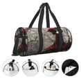 thumbnail image 3 of Fotbe Dark Red Hooded Girl Bolsa Deportiva de Lona Plegable con Estampado, Bolsa de Gimnasio con Bolsillo Seco/Húmedo, Bolsa de Viaje Ultraligera de Gran Capacidad, 3 of 6
