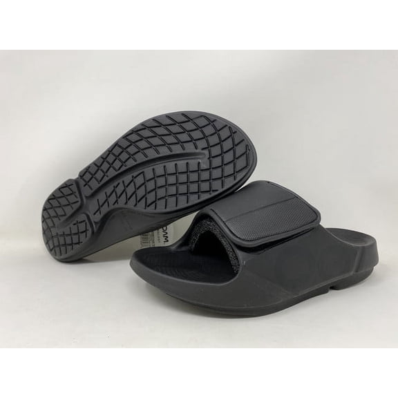 OOFOS Men's Ooahh Sport Flex Sandals, Black/Matte, 8 D(M) US