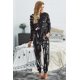 thumbnail image 2 of ABPHQTO Conjunto de joggers de manga larga de punto teñido anudado negro para mujer, 2 of 5