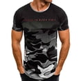 thumbnail image 3 of Hombres verano coreano seda deportes delgada manga corta camuflaje gimnasia correr baloncesto camiseta ropa superior Kearding FS7570-15, 3 of 6