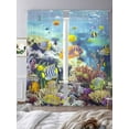 thumbnail image 2 of Coastal Sheer Curtains for Living Room Bedroom Fish Nautical Summer Beach Ocean Sheer Curtains 96 Inch Long 2 Panels Set Light Filtering Curtain Window Treatments Drapes for Dining Room, 2 of 6