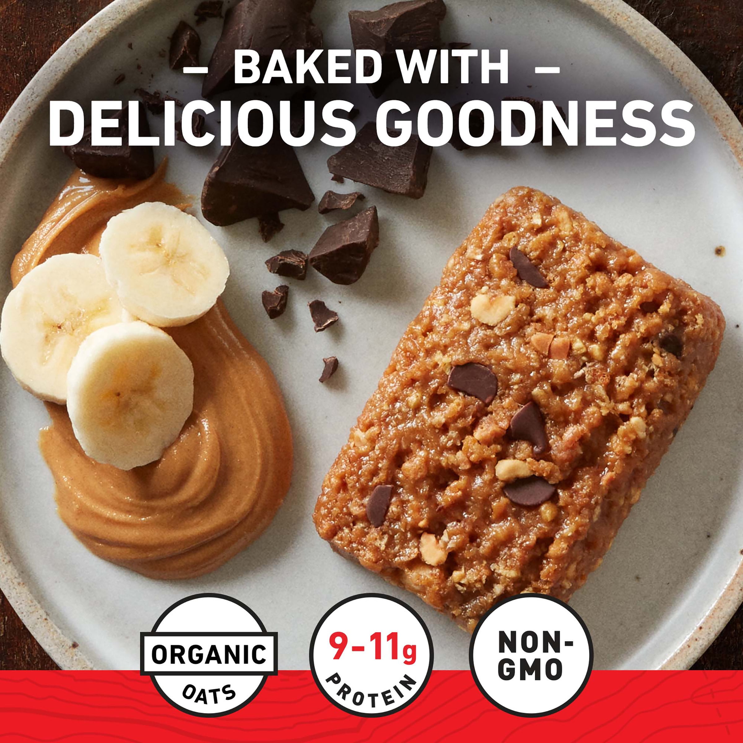 CLIF BAR - Peanut Butter Banana with Dark Chocolate Flavor - Made with Organic Oats - 10g Protein - Non-GMO - Plant Based - Energy Bar - 2.4 oz.
