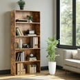 thumbnail image 5 of CONCETTA 5 Shelf Bookcase, 53 Inch Tall Floor Standing Open Bookshelf for Home Office and Living Room, Classic Rust, 5 of 6