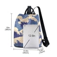 thumbnail image 3 of FORMRS Women's Travel Backpack Purse Anti-Theft Hidden Pockets Casual Shoulder Bag, Blue Wave Pattern, 3 of 7