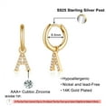 thumbnail image 2 of TINGN Initial Earrings for Girls Jewelry Small CZ S925 Sterling Silver Post Dangle Hoop Earrings, 2 of 5