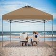 thumbnail image 5 of ABCCANOPY 8 ft x 8 ft Easy Pop up Outdoor Portable Instant One Push Function Canopy Tent with Air Vent, Khaki, 5 of 8
