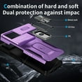 thumbnail image 5 of Heavy Duty Case for Google Pixel 8, Military Grade Dual Layer Hybrid Rubber Bumper with Sliding Camera Cover, Built-in 360 Degree Swivel Stand Car Magnetic for Google Pixel 8 - Purple, 5 of 8