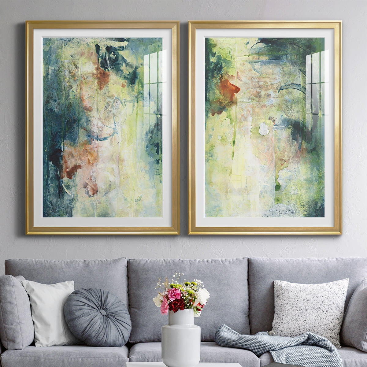 Wexford Home Nature's Elements I Premium Framed Print, 18.5" x 24.5" - Ready to Hang, Gold (Set of 2)