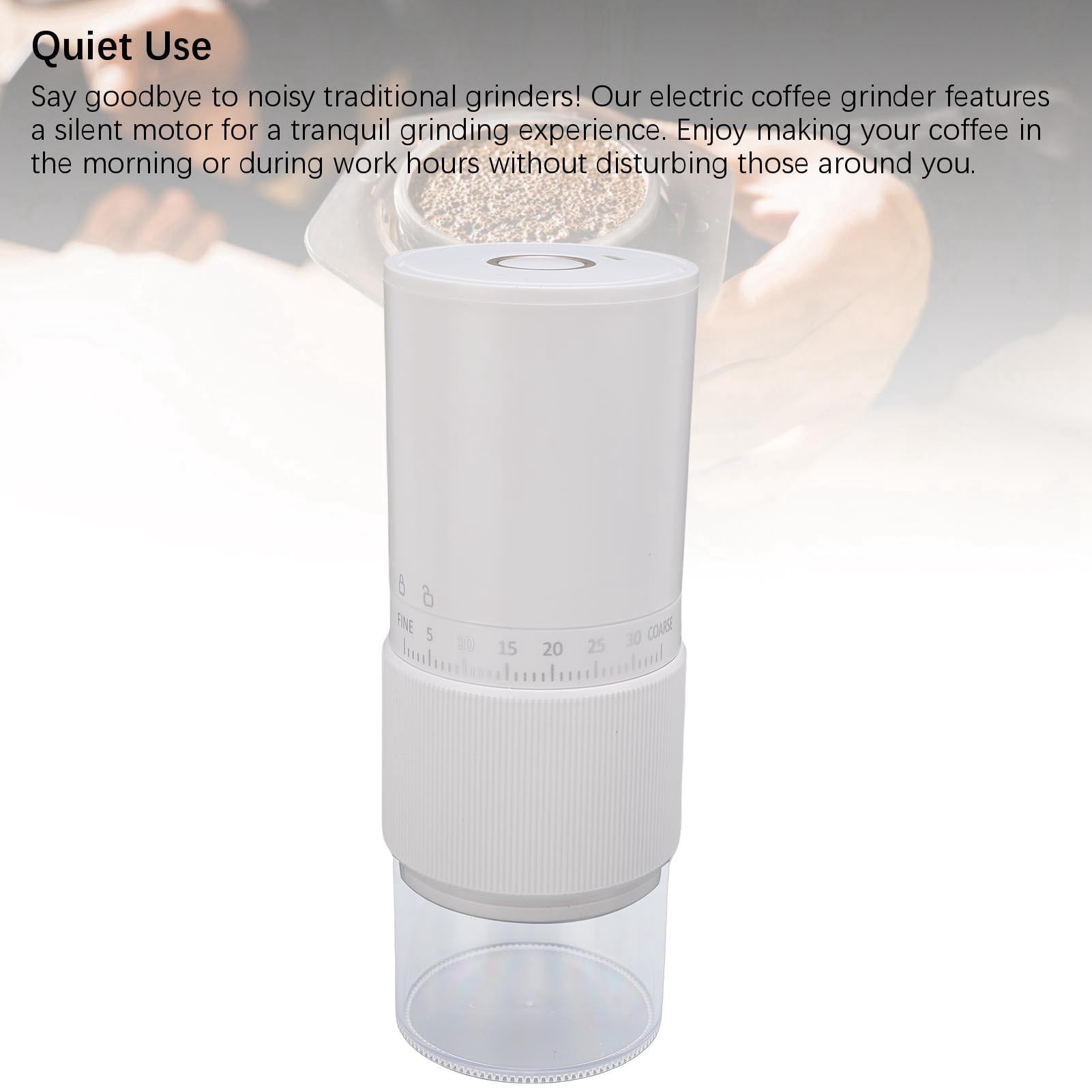 BIMZUC Compact Portable Electric Coffee Grinder – Quiet, Rechargeable, Adjustable Grind Settings, Stainless Steel Blades, Easy‑Clean Design