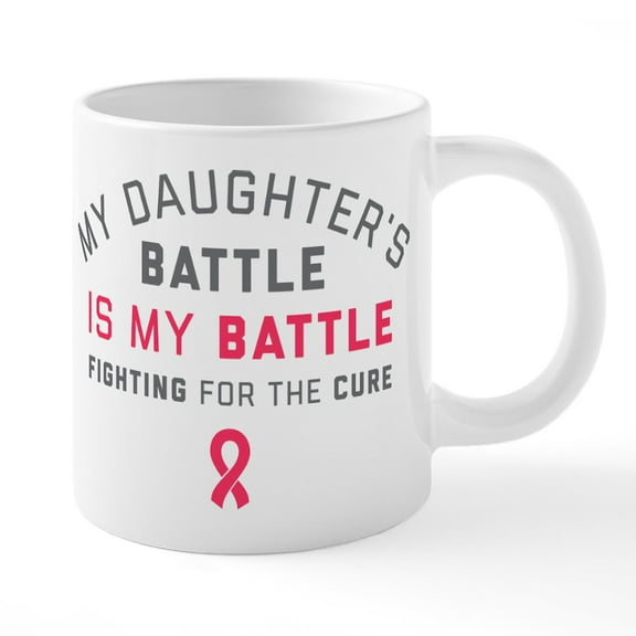 CafePress - My Daughter's Battle Is My - 20 Oz White Ceramic Mega Mug