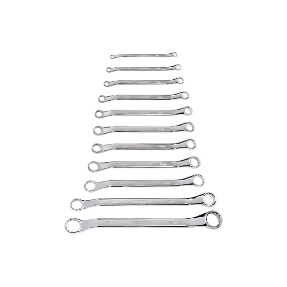 TEKTON 45-Degree Offset Box End Wrench Set, 11-Piece (6 - 32 mm) | WBE24011