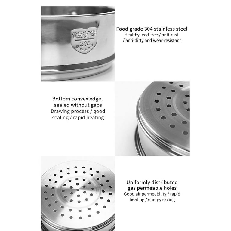 Thickening Food Steam Rack Stainless Steel Steamer with Double Ear