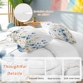 thumbnail image 3 of Blue Spring Floral Bedding 3 Piece Duvet Cover Set Twin Size, Watercolor Blooming Summer Botanical Soft Microfiber Comforter Cover with Zipper Closure & Pillowcases, FadeResistant Quilt Cover, 3 of 9