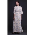 thumbnail image 4 of Bimba Rayon Apple Blossom Watercolor Printed Womenâ€™s Long MaxiÂ&nbsp;DressÂ&nbsp;Gown With Side Slit-XX-Large, 4 of 6