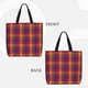 thumbnail image 2 of Easygdp Orange and Purple Plaid Bolsa Tote para Mujer, Bolso de Hombro para Trabajo, Playa, Viajes, Compras y Supermercado, 2 of 7
