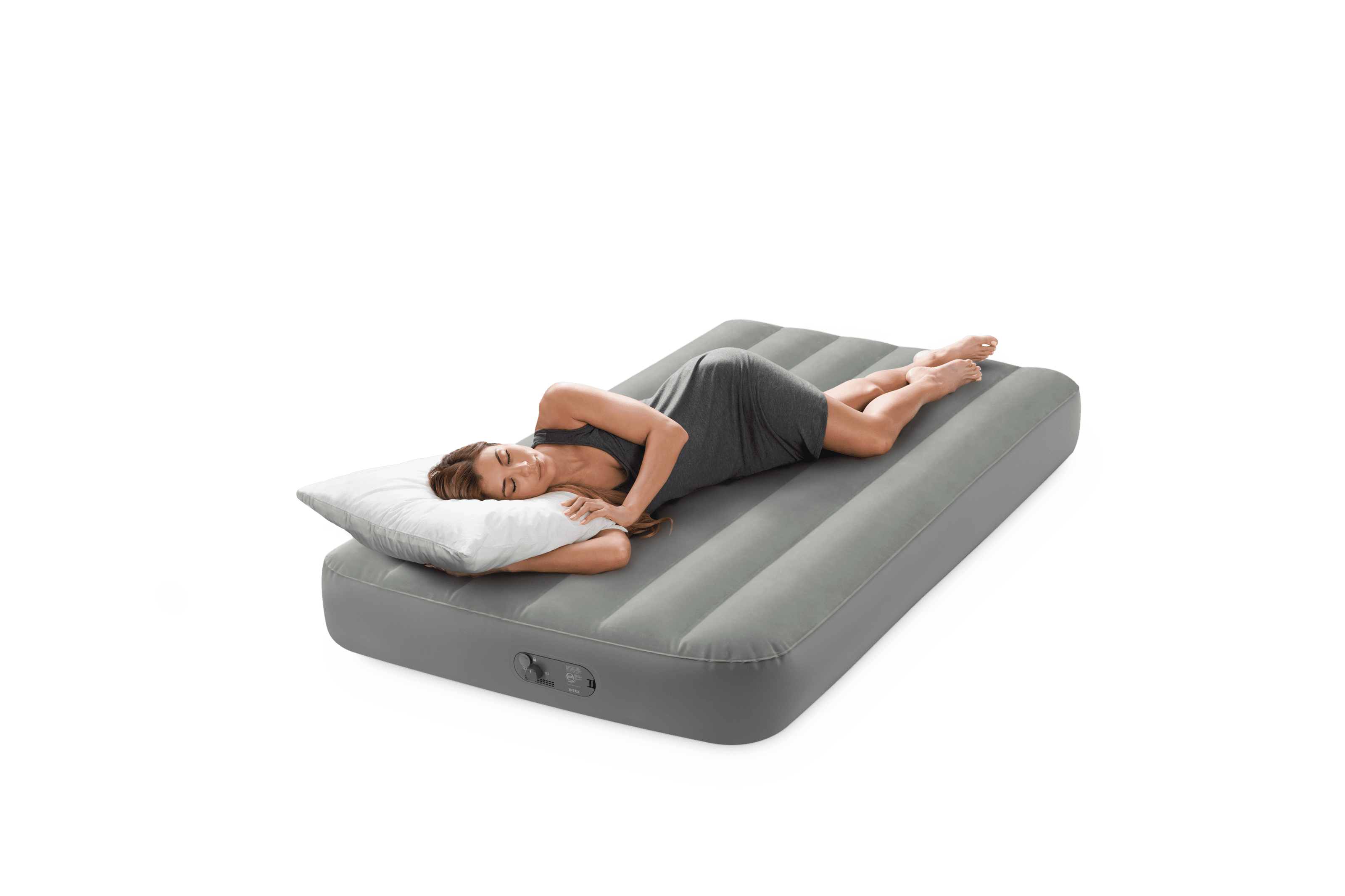 Intex 10" Twin Standard Dura-Beam Airbed Mattress with Built in Pump