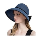 thumbnail image 3 of XINPING Women's Oversized Bow Back Straw Sun Visor Hat, Breathable UV Protection Wide Brim Beach Vacation Cap with Adjustable Strap for Summer, 3 of 6