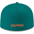 thumbnail image 4 of Men's New Era Aqua Miami Dolphins Omaha Throwback 59FIFTY Fitted Hat, 4 of 4
