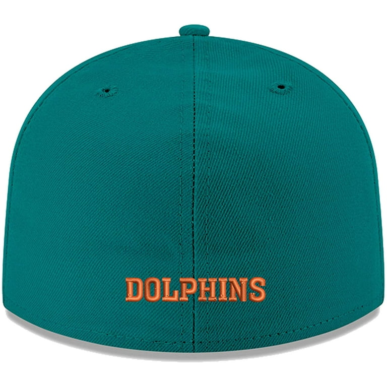 Men's New Era Aqua Miami Dolphins Omaha Throwback 59FIFTY Fitted