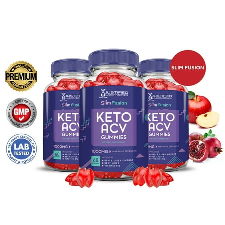 (3 Pack) Slim Fusion Keto ACV Gummies 1000MG Dietary Supplement 180 Gummys