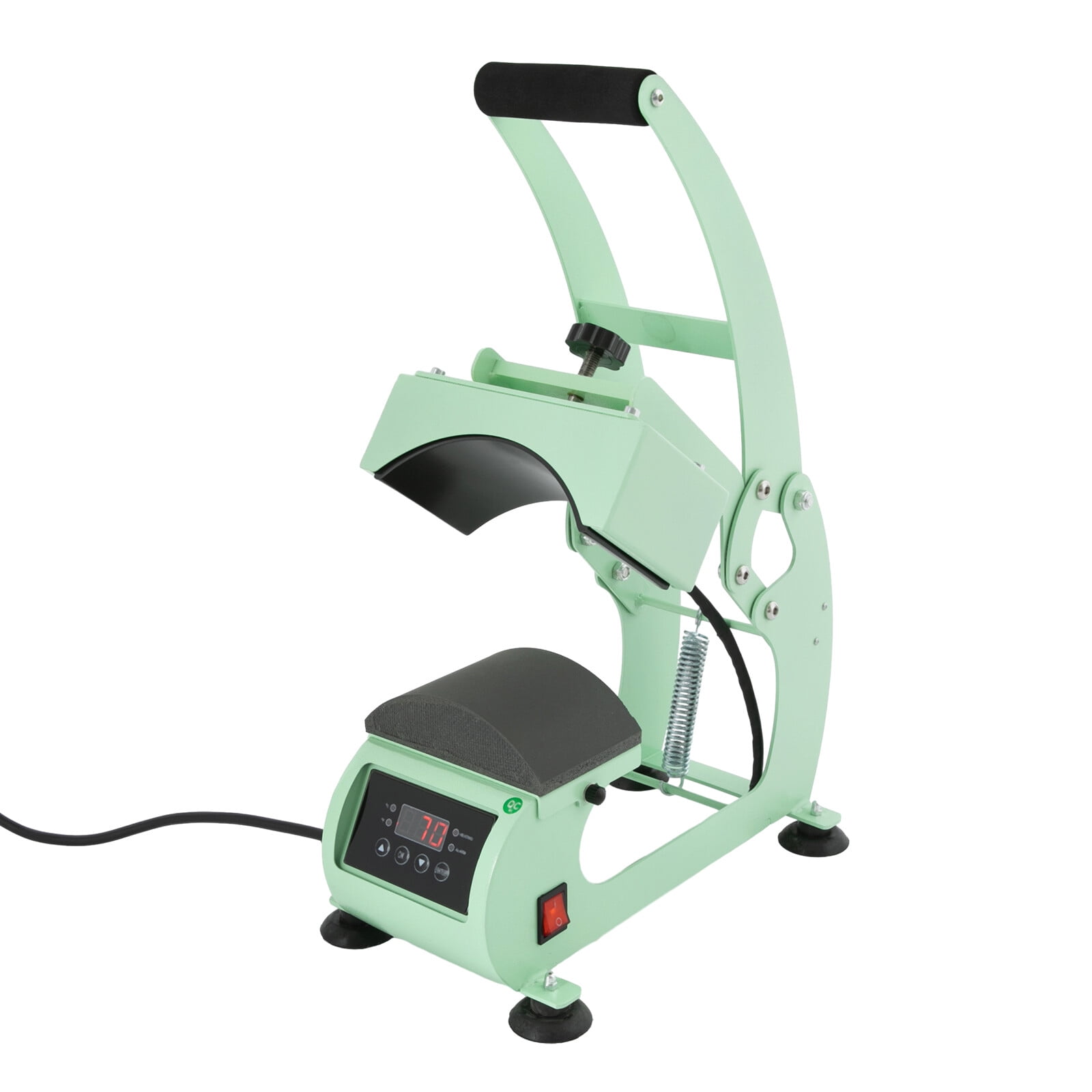 500W Cap Heat Press Machine, 2-in-1 Hat Heat Press, Light Green, Heat Transfer Machine, Easy to Use, Hat Heat Press Machine with Digital LCD Timer & Temperature Control, 110V