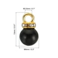 thumbnail image 2 of Unique Bargains Pendentifs Perles Factices 8 mm, Lot de 100 Perles Rondes Imitation Perle avec Strass, Noir Doré, 2 of 6
