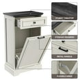 thumbnail image 6 of Spurgehom 13 Gallons Tilt Out Trash Can Cabinet Hidden Kitchen Waste Bins Free Standing Recycling Trash Cabinets with Drawer Pet Proof Trash Can for Kitchen and Living Room, Antique White and Black, 6 of 14