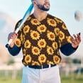thumbnail image 5 of KLL Chocolate Plaid Sunflower A for Men's Baseball Shirts,Short Sleeve Casual Shirts Button Down Shirt for Men Beach Summer Wedding Shirt-XX-Large, 5 of 7