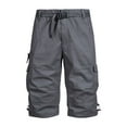 thumbnail image 1 of Pantalons d'Été Raccourcis pour Hommes avec Poches Multiples Couleur Unie Shorts de Travail à la Mode, 1 of 4