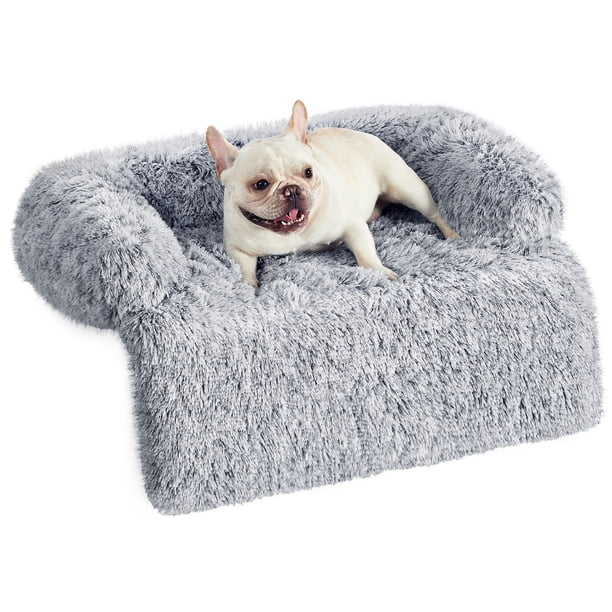 Cama para Perros, Funda Protectora para Sofá, 80 x 75 x 16 cm, Tela de Felpa, M, para Perros Pequeños y Medianos,Gris Ombré