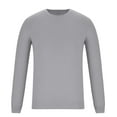 thumbnail image 6 of Qulqfy Classic Sweater for Men Basic Slim Fit Knit Gray Long Sleeve Casual Fall Winter Crew Neck Sweater Mens Golf Shirt M, 6 of 6