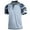 Blue, variant on ZCFZJW Men's Camo Polo Golf Shirt Hiking Short Sleeve Side Slit T-Shirts Casual Summer Short Sleeve Button up V Neck Patchwork T Shirt Tops Gray L