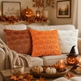 thumbnail image 3 of decorUhome Fall Throw Pillow Covers 18x18 Pack of 2, Soft Plush Faux Wool Couch Pillow Covers, Orange Pumpkin (Pillow Cover Only, No Inserts Included), 3 of 7