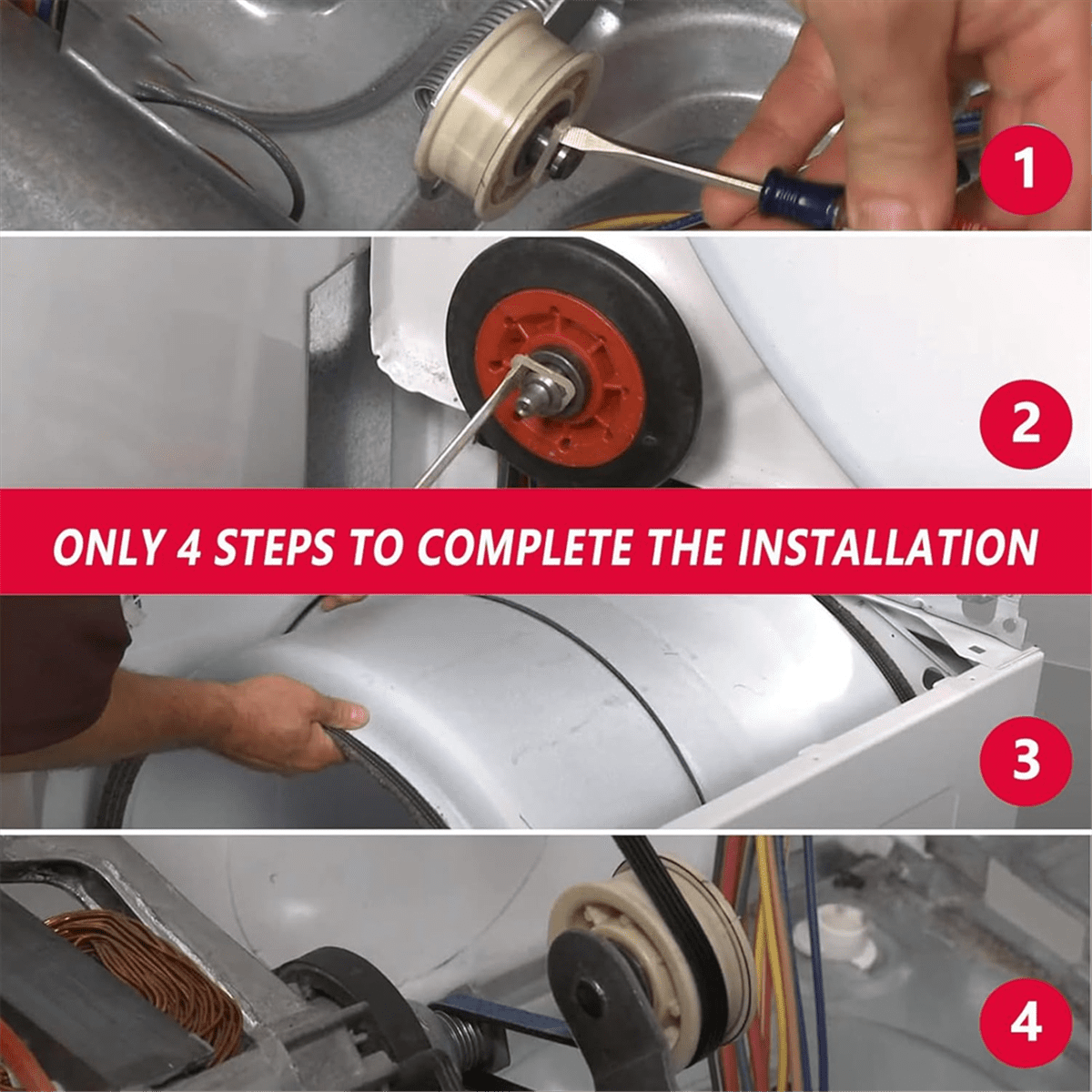 4392067 Dryer Repair Kit and W10837240 Dryer Idler Pulley Kit Include WPW10314173 Rollers & 661570V Belt & 279640 Pulley