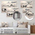 thumbnail image 4 of Designart "Cow Sumi Asian beauty I" Asian Art Metal Art Living Room, 4 of 5