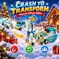thumbnail image 5 of Lomyolo 3-in-1 Collision Transforming MARS DEER Toys Magnetic Cars Convertible Robot Toys for Kids Dino Car Toddler Fun Christmas Birthday Gift for Age 3-12 Years Boys (BLUE), 5 of 7