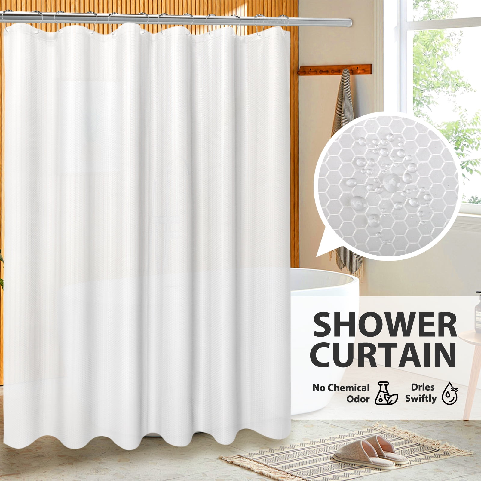 Livhil 19 Pcs White Bathroom Accessories Sets with Shower Curtain,  Specially Designed for Small Spaces