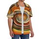 thumbnail image 2 of Balery Colorful Swirl Camisa Casual de Manga Corta con Botones para Hombre, Texturizada, Estilo Cubano, para Playa, Verano-Large, 2 of 5