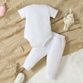 thumbnail image 4 of ZACPNCV Newborn Baby Girl Clothes Print Fly Sleeve Romper Onesie Bell Bottoms Set Infant Summer Clothes 3-6 Months, 4 of 9