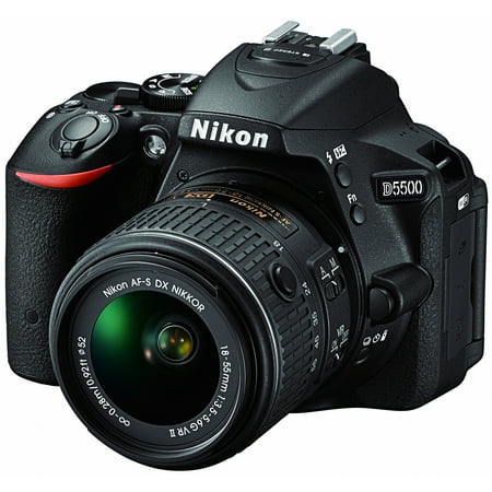 Nikon D5500 Wi-Fi Digital SLR Camera & 18-55mm VR DX II Lens (Black) - Factory Refurbished includes Full 1 Year Warranty