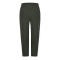 thumbnail image 6 of Corduroy Pants for Women Side Button Elastic Waist Fall Winter Pant Straight Leg Lightweight Comfy Trousers with Pockets Dark Gray M, 6 of 7