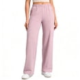 thumbnail image 2 of Fabrcox Women's Scrub Pants Soft Stretch Wide Leg Uniform Trousers with Pockets for Nurses ,Light Purple L, 2 of 6