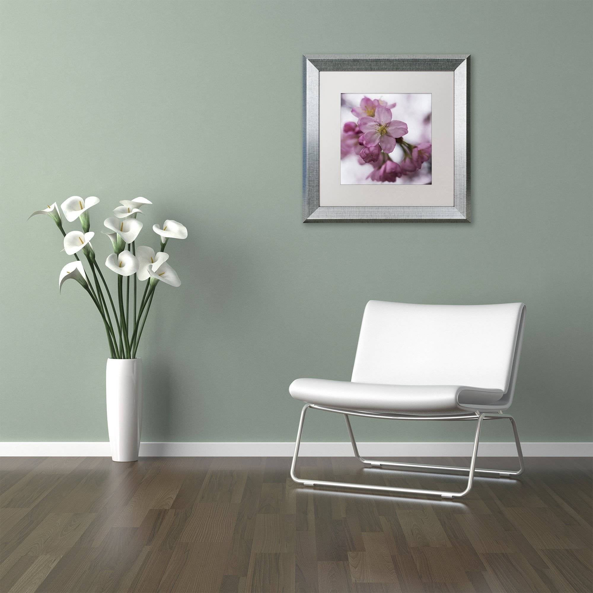 "Cherry Pink" Canvas Art by Kurt Shaffer, White Matte, Silver Frame