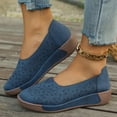 thumbnail image 6 of hopeusnice Women's Summer Flat Shoes Breathable Comfortable Slip On Loafers Perforated Flats Walking Shoes Ladies Low Heel Buckle Buckle Blue 37, 6 of 9